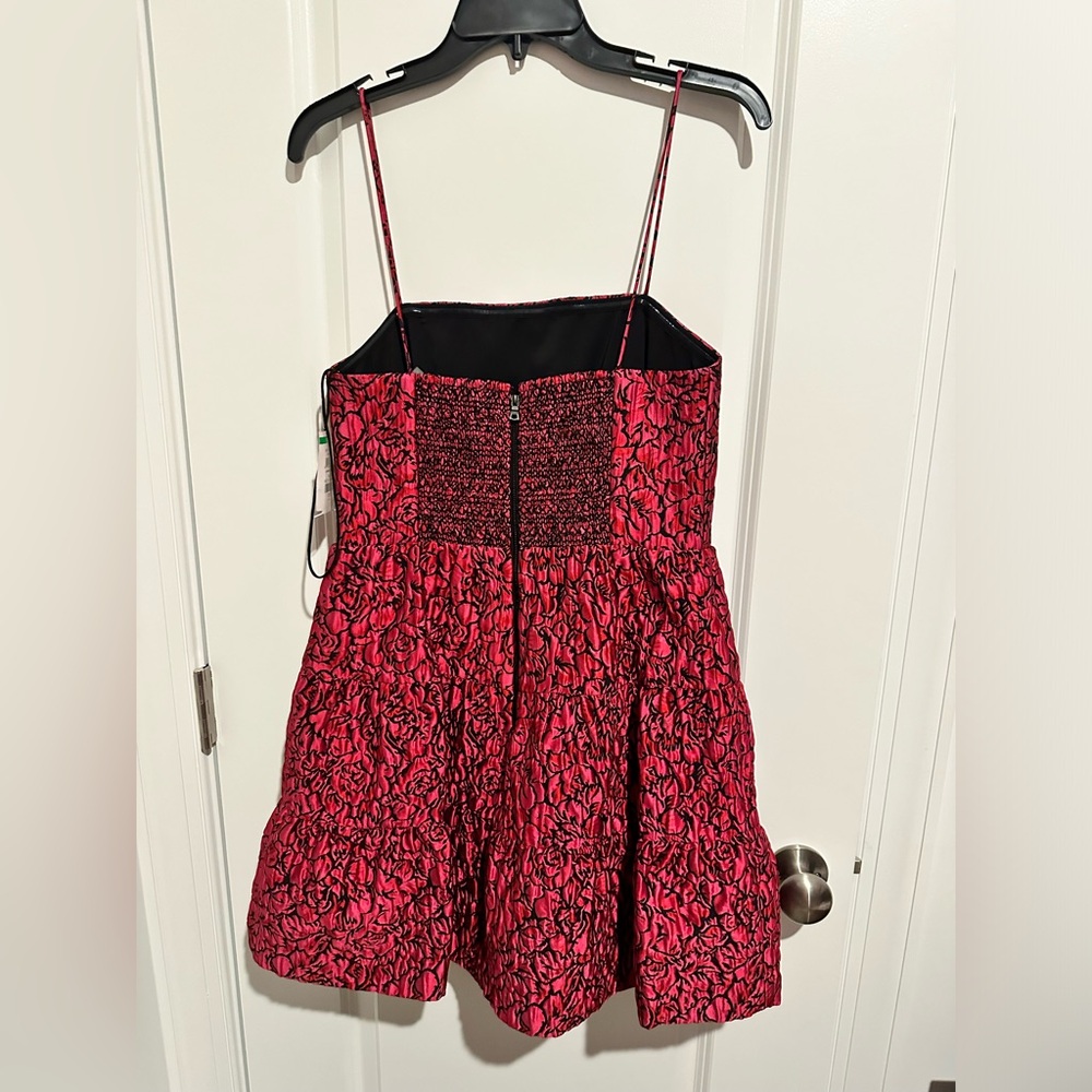Alice + Olivia Jamila Mini Dress In Pink/Black View 5